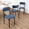 Стулья для кухни SANYAK комплект 3 шт мягкие со спинкой для обеденной зоны, велюр, Синий