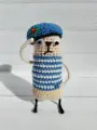 Гнущаяся вязаная игрушка на каркасе ручной работы Кот Десантник, бренд ЯнаART