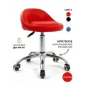 Стул мастера GL-BR-004 мягкий, на колесиках, с низкой спинкой, цвет красный