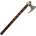 Декоративное сувенирное оружие - Топорик викинга Рагнара боевой, рукоять в оплетке, Дания, 9 в, хром