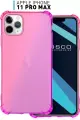 Противоударный силиконовый чехол Rosco на Apple iPhone 11 Pro Max (Айфон 11 Про Макс), прозрачный розово-фиолетовый