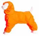 Комплект: Теплый комбинезон+Снуд (шапка) для американского стаффордширского терьера суки, на флисе, повышенной прочности, цвет оранжевый