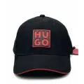 Кепка из хлопкового твила с логотипом HUGO, цвет чёрный, твердый лоб