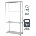 Стеллаж металлический 4 полки 180x80x40 см цвет серый нагрузка на полку 100 кг