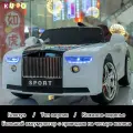 Электромобиль детский/ Rolls-Royce/ Аккумулятор большой емкости, полный привод, дистанционное управление, кожаное сиденье, трехступенчатая регулировка