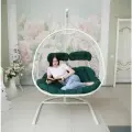 Подвесное кресло-кокон дарина цвет кокона: Белый; цвет подушки: Зеленый В*Ш*Г(124*127*80)