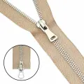 Молния металлическая Т5, разъемная, 2 замка, 80 см, никель (128 бежево-серый), 5 шт