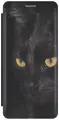 Чехол-книжка на Apple iPhone 6s / 6 / Эпл Айфон 6 / 6с с рисунком Черная кошка черный