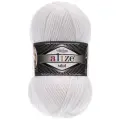 Пряжа Alize Superlana midi (Ализе Суперлана миди) - 5 шт Цвет: 55 белый, 75% акрил 25% шерсть, 100 г 170 м