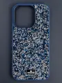 Чехол Swarovski для iPhone 15 Pro, силиконовый / Темно-синий