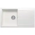 Мойка для кухни каменная POLYGRAN GALS-860, белая, врезная, квадратная, с крылом (Белый Хлопок)
