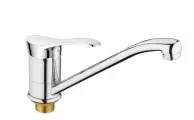 Смеситель для кухни. Кран для воды с поворотным изливом для мойки. Сантехника VIKO V-6013 Хром