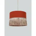 Абажур для подвесного светильника Bohemia бархатный с бахромой, 45 см, цвет оранжевый/терракотовый