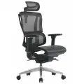 Кресло Everprof Mega, эргономичное, с подголовником, металл, черное
