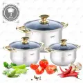 Набор кастрюль для приготовления из нержавеющей стали Zeidan кастрюли с крышками для газовых электрических и индукционных плит 3, 4 и 6 литров