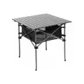 Стол складной Premier 70x70x70 см, реечная столешница алюминий, с отделением под посуду