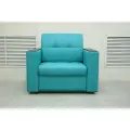 Кресло-кровать Атланта 65 Голубой Азур Экокожа, 92х91х88 см, с ящиком для белья