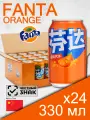 Fanta Orange, 0.33 л, 24 шт, классическая банка (газированный напиток Фанта Апельсин, жб, классический, Китай)