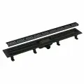 Трап для душа Gappo G86007-56, нержавеющая сталь, 60x60x85 см, горизонтальный подвод, черный