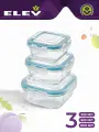 Набор пищевых контейнеров для еды из жаропрочного стекла Eley Elegant Сollection 3 штуки - 320мл, 520мл, 800мл