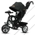 Велосипед детский трехколесный Luxmom 5588 черный, звук, свет, родительска ручка, подставка под ножки