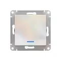 Выключатель 1-клавишный ATLASDESIGN, с подсветкой, скрытый монтаж, жемчуг | код. ATN000413 | Schneider Electric (8шт. в упак.)