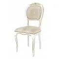 Стул деревянный дезире 51 для кухни столовой гостиной обеденный классический, из массива бука, итальянский каркас эмаль белая, золотая патина патина