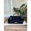 Лежанка со съёмным чехлом Pets Parking, S (65x50 см), для кошек и собак, велюр, гипоаллергенный холлофайбер, черная