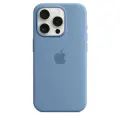 Чехол силиконовый MagSafe для iPhone 15 Pro Winter Blue с анимацией NFC, Silicone case MagSafe для айфон 15 про - Морозный синий