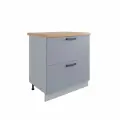 Кухонный шкаф напольный, без столешницы, с ящиками, СК2 800, Кухня Ройс, Серый / Эмалит Серый