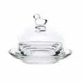 Икорница, Kuchenland, 9 см, с крышкой, прозрачное стекло, Птичка, Clear