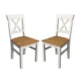 Набор стульев Фламберже 2 шт. массив сосны, 44х46х91см. цвет - белый/антик