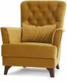 Кресло Hoff Сиеста, 83х92х82,5 см, обивка велюр, с подлокотниками, цвет горчичный