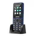 UNIWA V2000 Большой кнопочный телефон 4G с двойным экраном, 0,3 МП, камера, FM-радио, клавиатура, 1700 мАч, поддержка мобильного телефона, набор на один клик Russian keyboard, Голубой, blue add Charger