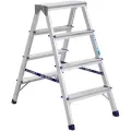 Двухсторонняя алюминиевая стремянка Алюмет 2х4 ступеней. Серия AD7204