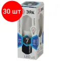 Комплект 30 штук, Лампа светодиодная Эра 7W E14 4000k свеча на ветру LED smd BXS-7W-840-E14