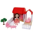 Дом для кукол с фигуркой, 48 деталей, светящиеся люстры, 25х35х44 см