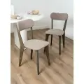 Стулья для кухни SANYAK комплект 2 шт мягкие со спинкой для обеденной зоны, велюр, Капучино