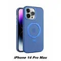 Чехол для iPhone 14 PRO MAX с MagSafe и кольцом подставкой, цвет синий матовый