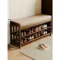 Обувница Бамбуковая скамья, бамбук, открытая, с полками, 90см x 27см x 47см