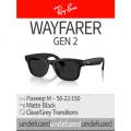 Умные очки с камерой Ray-Ban Wayfarer (Gen 2), размер 50-22-150, фотохромные линзы Clear/Grey Transitions, оправа Matte Black