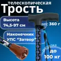 Трость телескопическая с прямой пластмассовой ручкой с устройством против скольжения Затвор ТР1(ПР)(Ванильное небо)