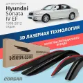 Дефлекторы окон Voron Glass Corsar Hyundai Sonata 4 EF (1998-2012). Ветровики на Хендай Соната 4, накладные 4 шт.