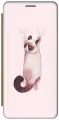 Чехол-книжка на Apple iPhone 14 Plus / Эпл Айфон 14 Плюс с рисунком Недовольный кот золотистый