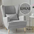 Кресло Оскар в гостиную, мягкое для дома и отдыха, букле Lamb Eco 14