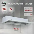 Кухонная вытяжка встраиваемая MBS ARALIA 190 WHITE GLASS/90 см/производительность 900м3/ч, низкий уровень шума.