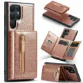 DG. Ming Роскошный блестящий чехол-кошелек для Samsung Galaxy S24 Ultra , блестящий кожаный чехол с магнитным креплением и держателем для карт, милый кошелек для женщин и девочек