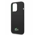 Lacoste для iPhone 15 Pro Max чехол Liquid silicone Croc Logo Hard Black (MagSafe)