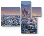 Модульная картина Величественная Барселона в сумерках72x60
