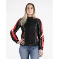 Мотокуртка женская INFLAME GLACIAL текстиль+сетка, цвет красно-черный, XL размер